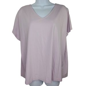 J. Jill Luxe Supima V-Neck Easy Tee Light Lavender Sz L